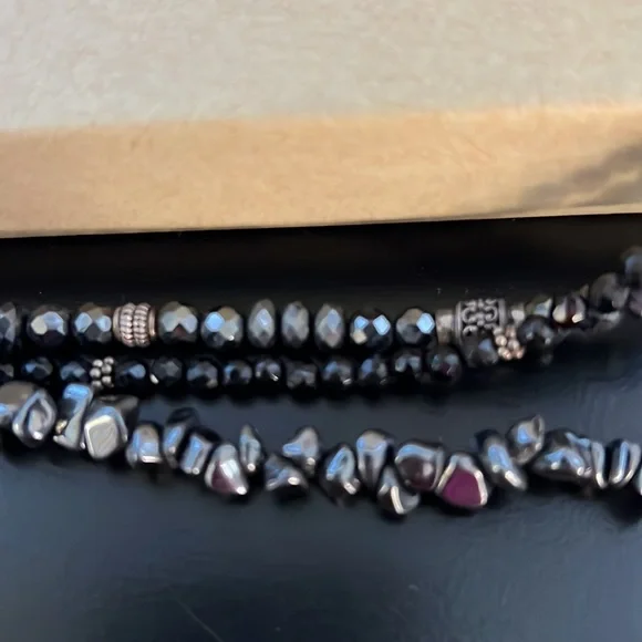 Silpada three strand onyx and silver necklace - Picture 3 of 3